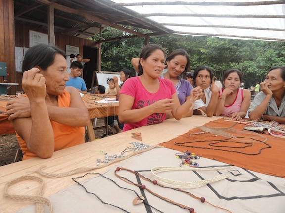 Artisan Matilda Benavides at Yanesha Jewelry Project with PaTS and ORG by vio